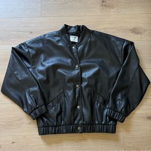 Old Navy Black Leather Women's Jacket